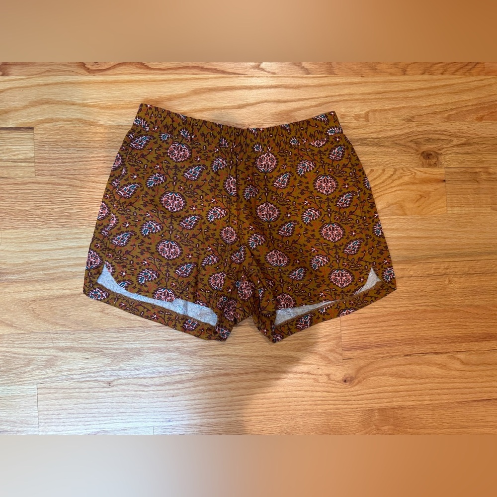 Madewell Drapey Pull-On Shorts in Warm Paisley